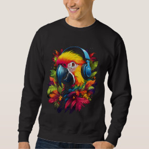 Papagei DJ mit Kopfhörern afrikanische Papageien Sweatshirt