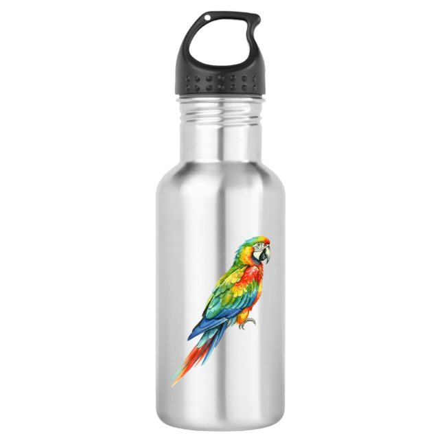 Papagei Edelstahlflasche (Vorderseite)