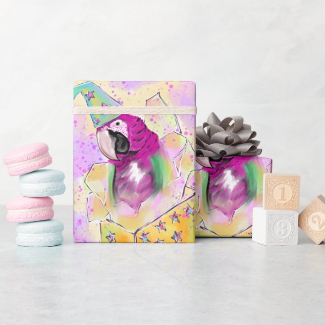 Papagei Geschenkpapier (Babyparty)