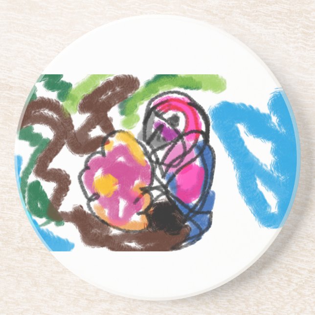 Papagei Getränkeuntersetzer (Vorne)