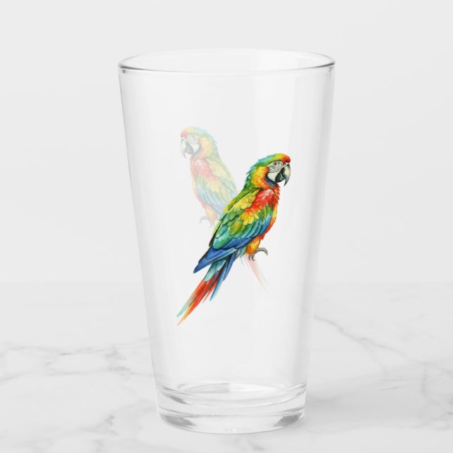 Papagei Glas (Vorderseite)