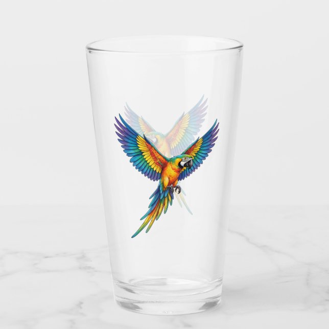 Papagei Glas (Vorderseite)