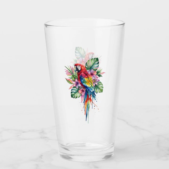 Papagei Glas (Vorderseite)