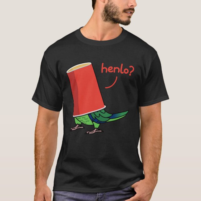 Papagei im Pokal Henlo I Fischers Lovebird T-Shirt (Vorderseite)