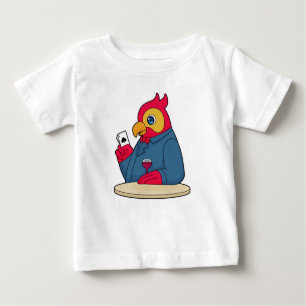 Papagei im Poker mit Poker-Karten Baby T-shirt