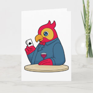 Papagei im Poker mit Poker-Karten Karte