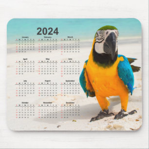 Papagei im Sandkalender 2024 Mousepad