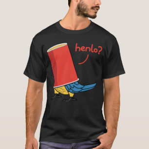Papagei in einem Cup Henlo I Blue geworfen Maca T-Shirt