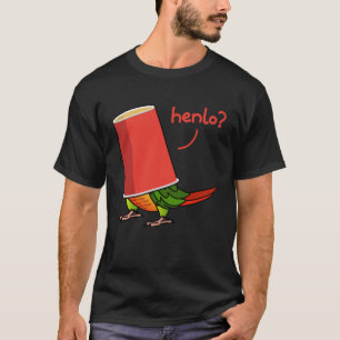 Papagei in einem Cup Henlo I gelb-Seite grüne Wang T-Shirt