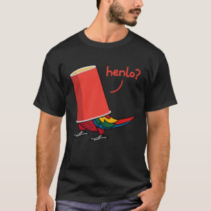 Papagei in einer Tasse Hallo ich Scharlachroter A T-Shirt