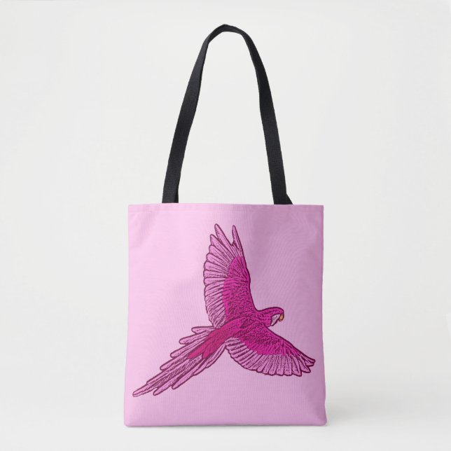 Papagei in Flight, Fuchsia und Eispink (Vorderseite)