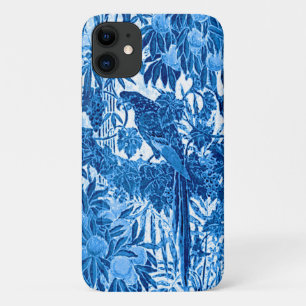 Papagei in Jungle-Umgebung, Indigoblau und Weiß Case-Mate iPhone Hülle