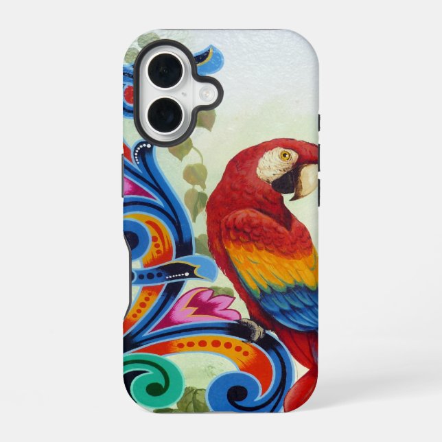 Papagei iPhone 16 Hülle (Rückseite)
