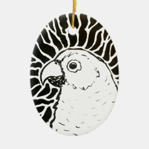 Papagei Keramik Ornament