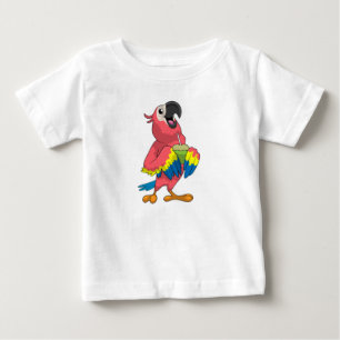 Papagei & Kokosnuss mit Trinkhalm Baby T-shirt