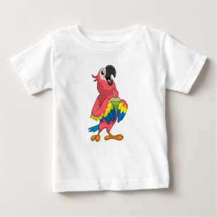 Papagei & Kokosnuss mit Trinkstroh Baby T-shirt