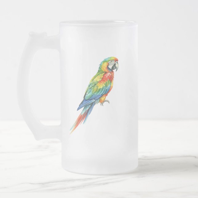 Papagei Mattglas Bierglas (Links)