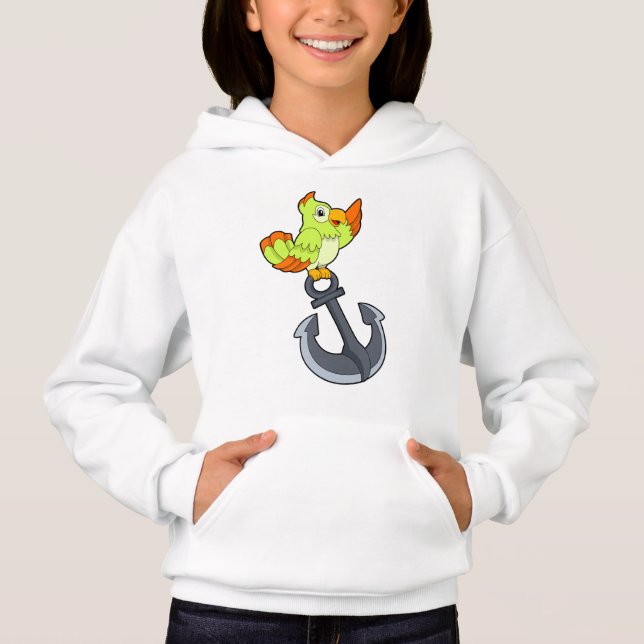 Papagei mit Anchor Hoodie (Vorderseite)