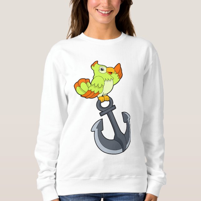 Papagei mit Anchor Sweatshirt (Vorderseite)