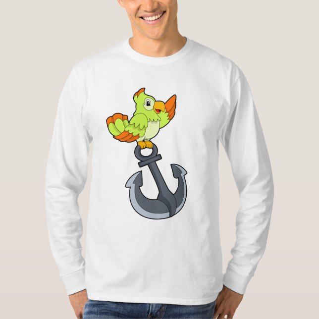 Papagei mit Anchor T-Shirt (Vorderseite)