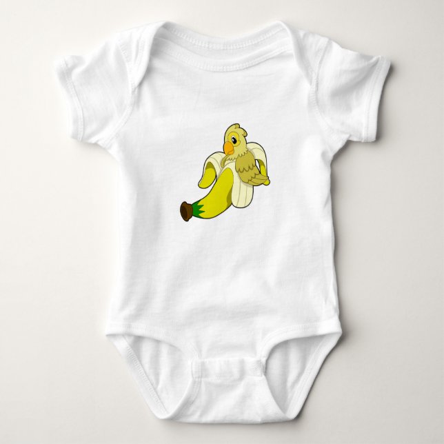 Papagei mit Banane Baby Strampler (Vorderseite)