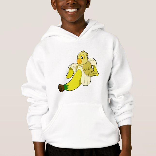 Papagei mit Banane Hoodie (Vorderseite)
