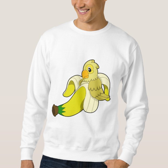 Papagei mit Banane Sweatshirt (Vorderseite)