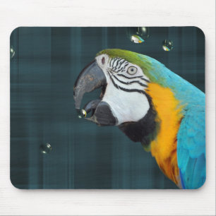Papagei mit Blasen Mousepad