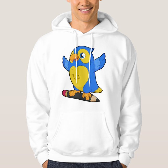 Papagei mit Bleistift Hoodie (Vorderseite)