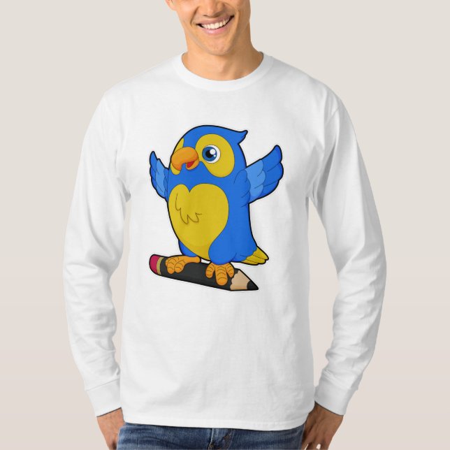 Papagei mit Bleistift T-Shirt (Vorderseite)