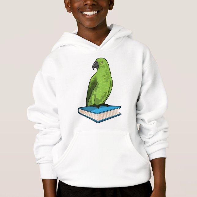 Papagei mit Buch Hoodie (Vorderseite)