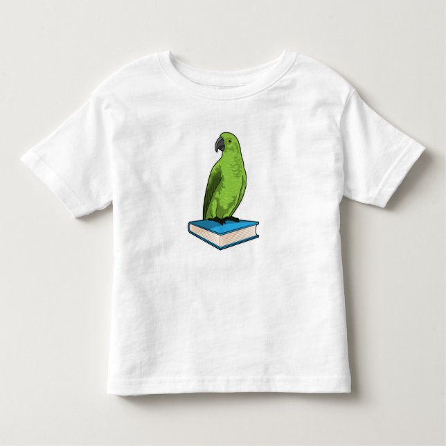 Papagei mit Buch Kleinkind T-shirt (Vorderseite)
