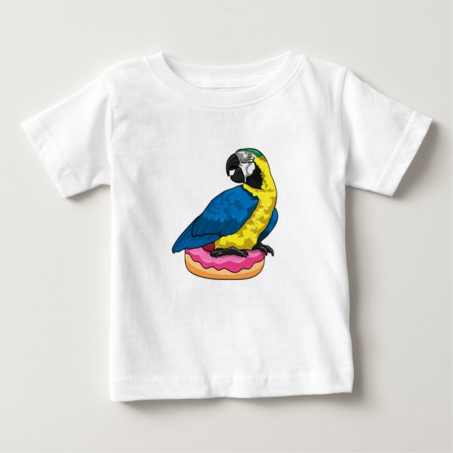 Papagei mit Donut Baby T-shirt (Vorderseite)