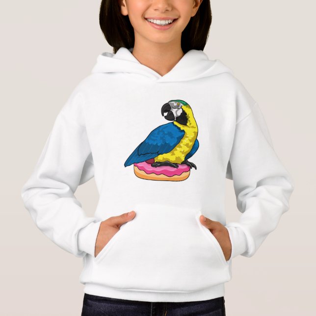 Papagei mit Donut Hoodie (Vorderseite)