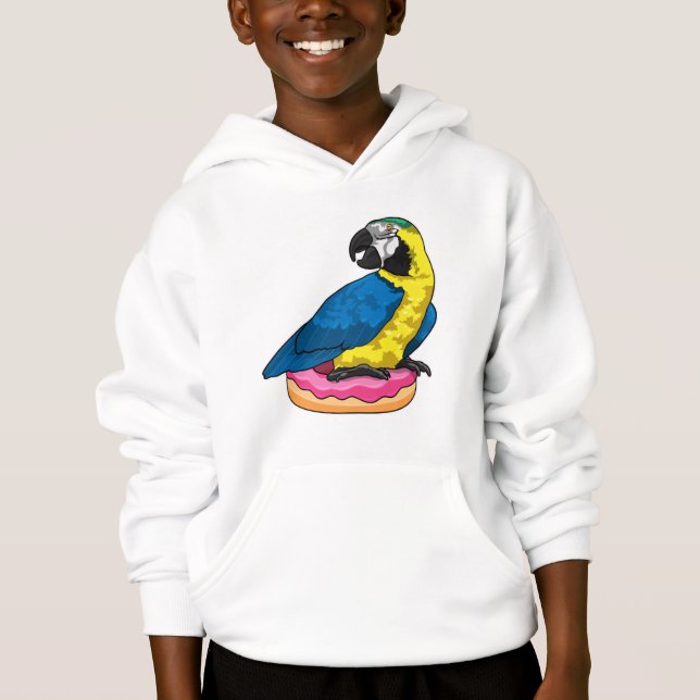 Papagei mit Donut Hoodie (Vorderseite)