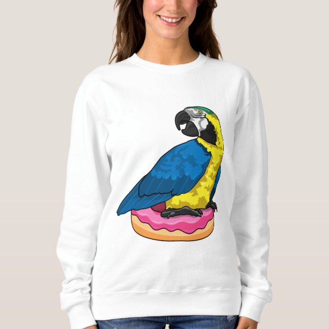 Papagei mit Donut Sweatshirt (Vorderseite)