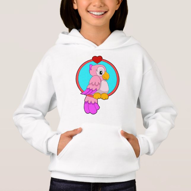 Papagei mit Herz Hoodie (Vorderseite)