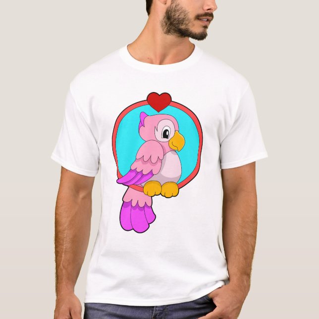 Papagei mit Herz T-Shirt (Vorderseite)