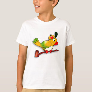 Papagei mit Hut auf T-Shirt