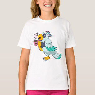 Papagei mit Kaffee-Tasse T-Shirt