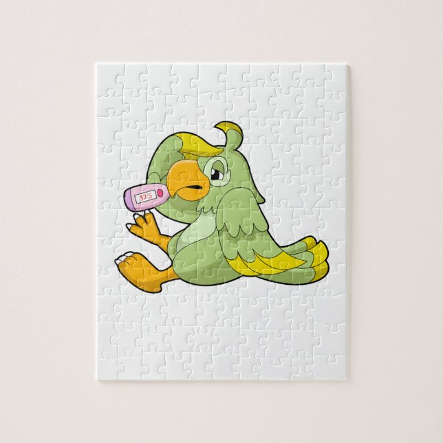 Papagei mit klinischem Thermometer Puzzle (Vertikal)