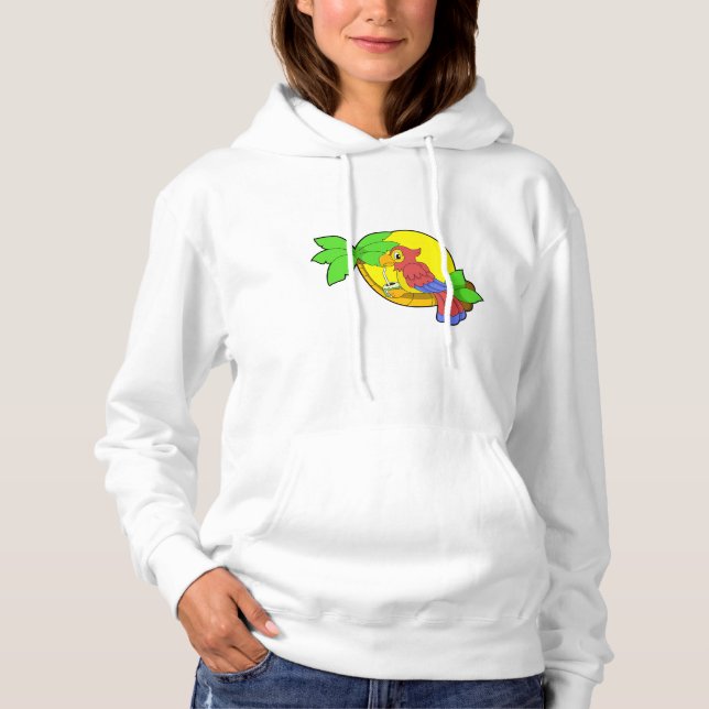 Papagei mit Kokosnuss Hoodie (Vorderseite)
