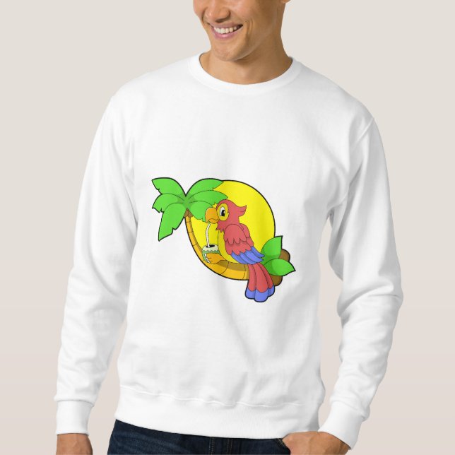 Papagei mit Kokosnuss Sweatshirt (Vorderseite)
