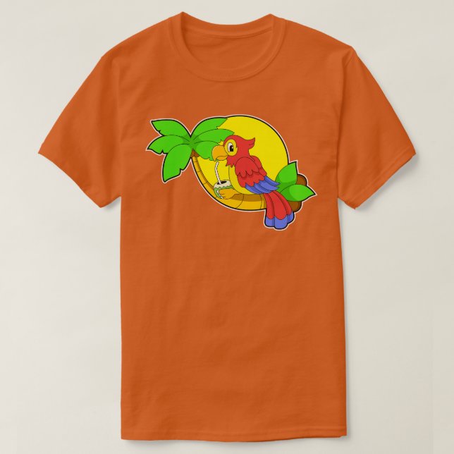 Papagei mit Kokosnuss T-Shirt (Design vorne)