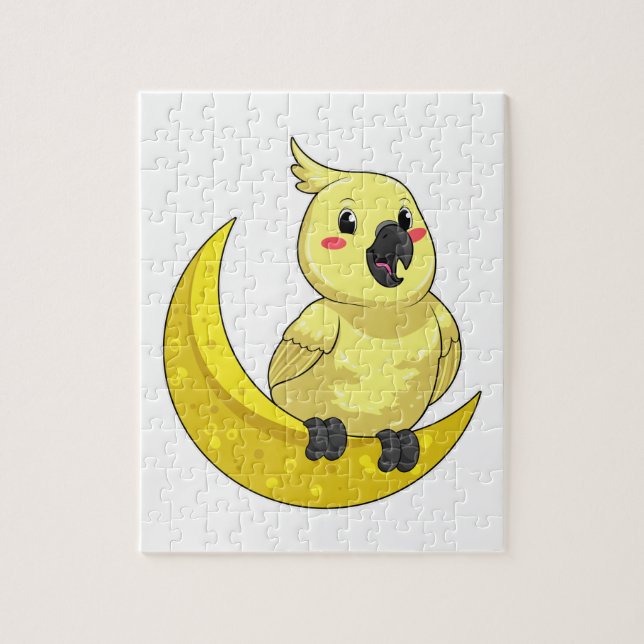 Papagei mit Mond Puzzle (Vertikal)