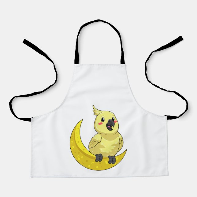 Papagei mit Mond Schürze (Vorderseite)