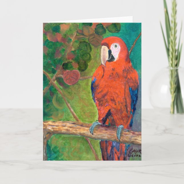 Papagei mit Seagrapes Karte (Vorderseite)