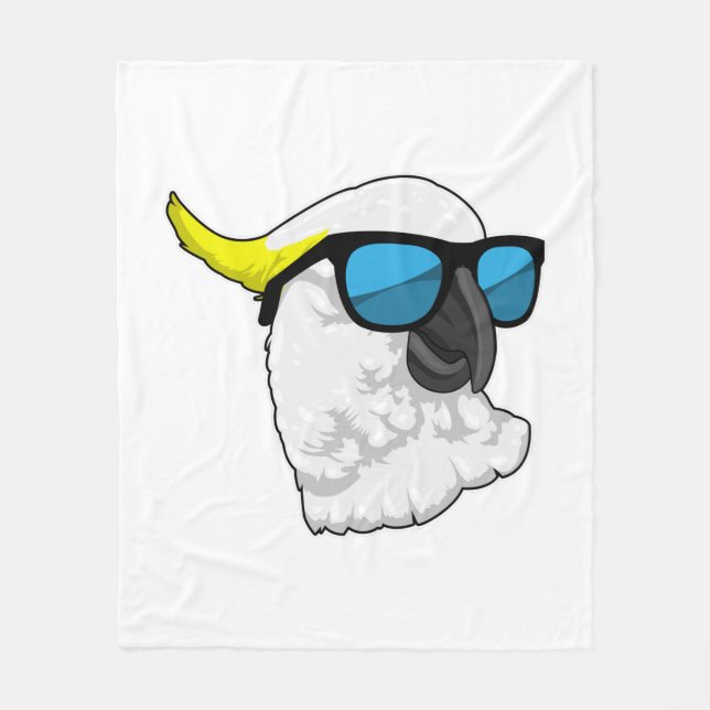 Papagei mit Sonnenbrille Fleecedecke (Vorderseite)