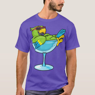 Papagei mit Sonnenbrille und Glas 1 T-Shirt