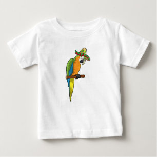 Papagei mit Strohhut Baby T-shirt